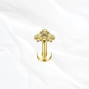 Bijou en titane oreille hypoallergénique doré