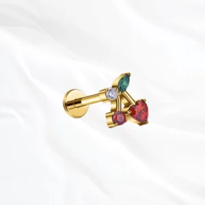 Oreille titane design élégant doré