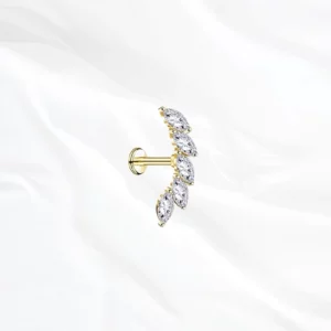 bijou titane oreille doré