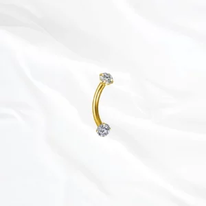 Piercing nombril titane ASTM F136 doré