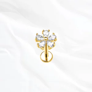 Oreille titane design élégant doré