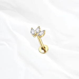 Piercing oreille titane ASTM F136 doré