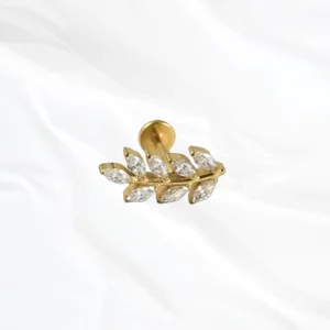 Bijou en titane oreille hypoallergénique doré
