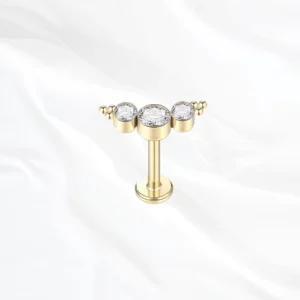 bijou titane oreille doré