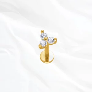Oreille titane design élégant doré
