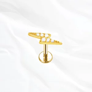 Piercing oreille titane ASTM F136 doré
