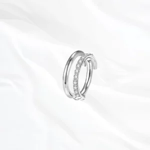 Oreille titane design élégant argenté