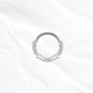 Bijou en titane oreille hypoallergénique argenté
