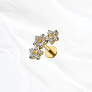 bijou titane oreille doré