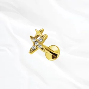 bijou titane oreille doré
