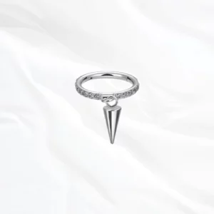 Piercing oreille titane argentée