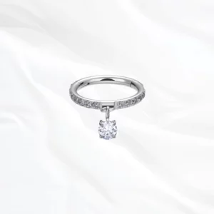 Oreille titane design élégant argenté