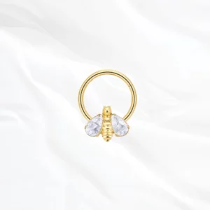 bijou titane oreille doré