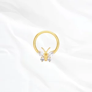Bijou en titane oreille hypoallergénique doré