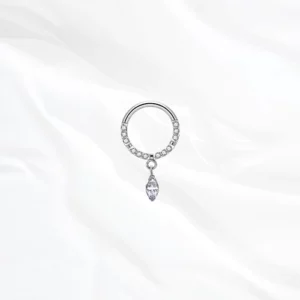 Piercing oreille titane argentée