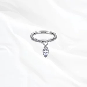 Piercing oreille titane ASTM F136 argenté
