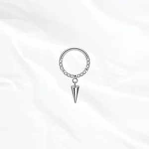 Bijou en titane oreille hypoallergénique argenté