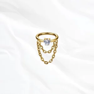 bijou titane oreille doré
