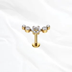 Bijou en titane oreille hypoallergénique doré