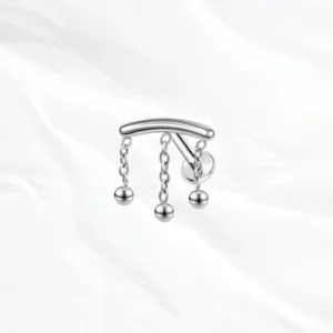 Piercing oreille titane ASTM F136 argenté