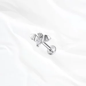 Piercing oreille titane ASTM F136 argenté