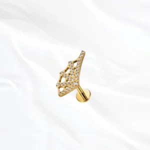 bijou titane oreille doré