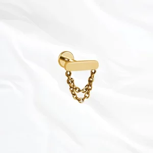 bijou titane oreille doré