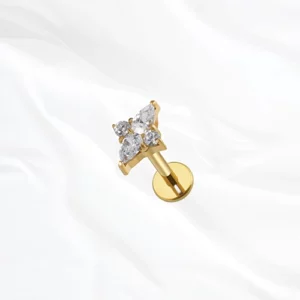 Piercing oreille titane ASTM F136 doré