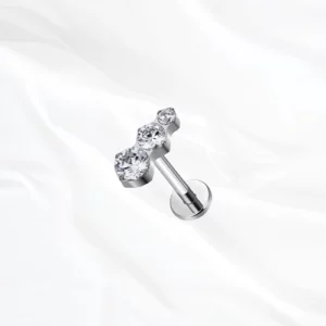 Oreille titane design élégant argenté
