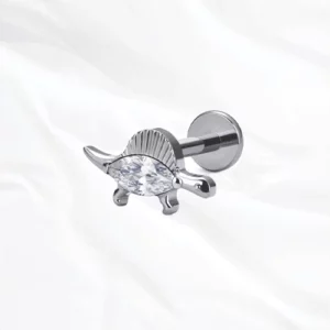 Piercing oreille titane argentée