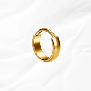 Piercing anneau clicker épais en titane doré poli "le large simple", style jonc minimaliste pour septum, daith ou lobe