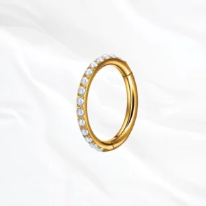 Piercing titane authentique perle doré