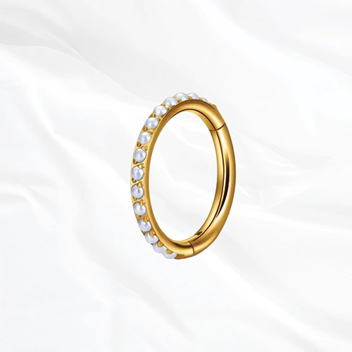 Piercing titane authentique perle doré