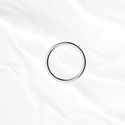 Anneau segment clipsable en titane argenté Le Simple, jonc fin poli de 1,2 mm