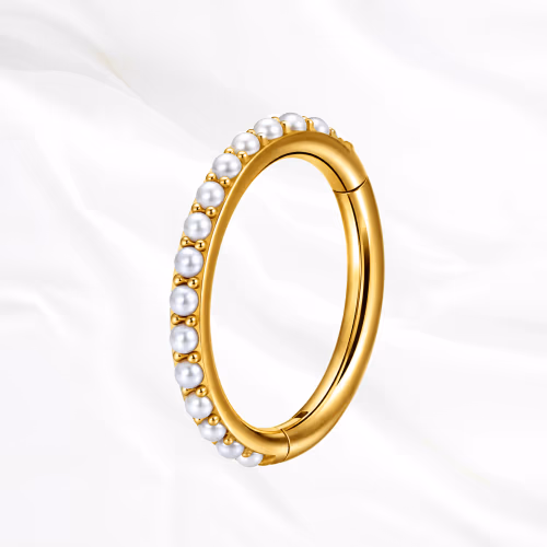 Piercing titane authentique perle doré
