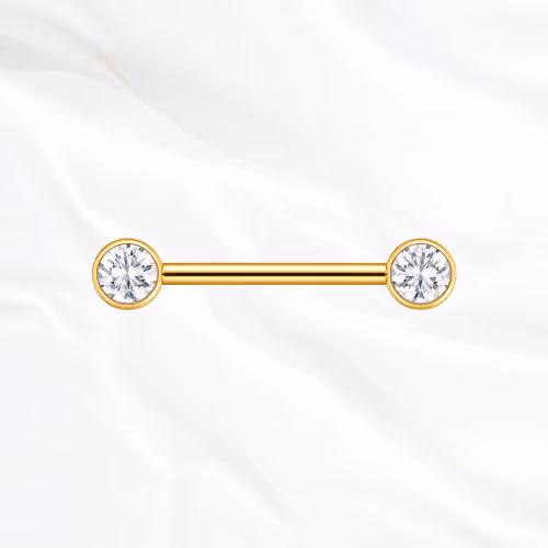 Piercing titane barre brillante doré