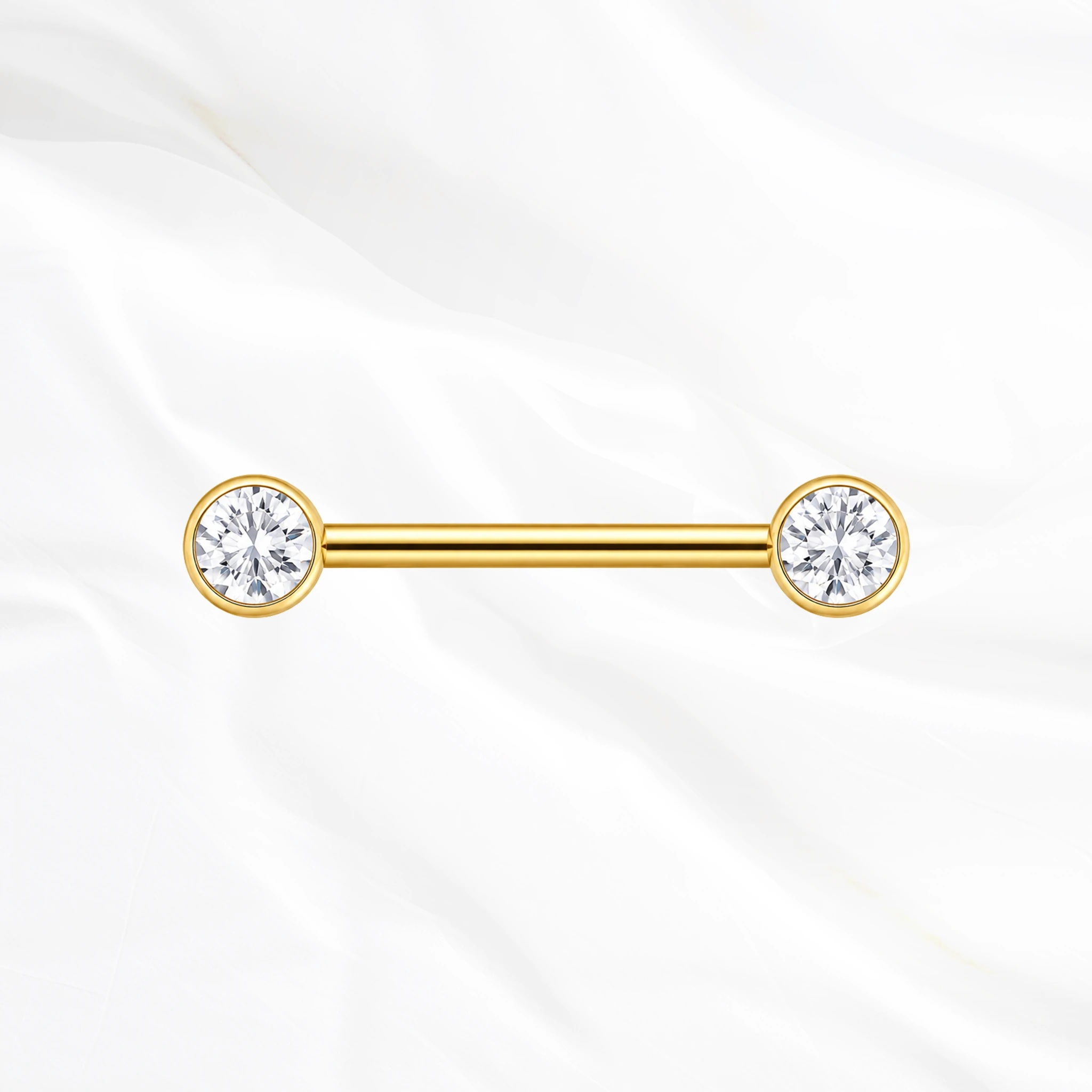 Piercing titane barre brillante doré