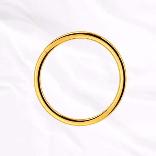 Anneau segment clipsable en titane doré Le Simple, jonc fin poli de 1,2 mm