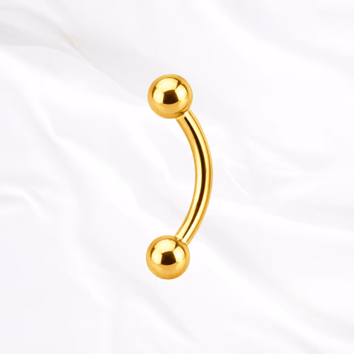 Piercing en titane simple courbée doré
