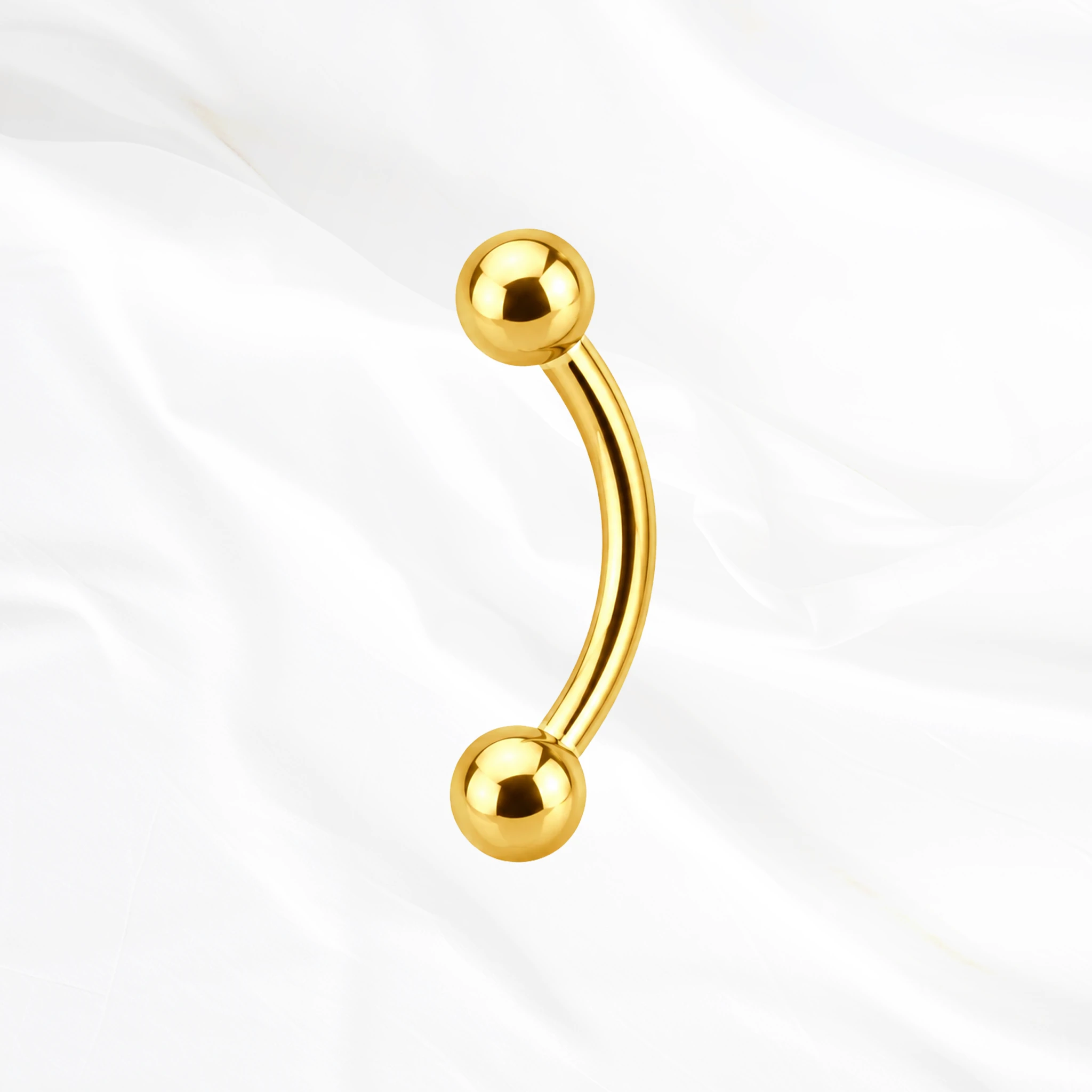 Piercing en titane simple courbée doré