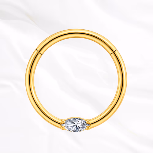 Piercing L'Anneau Cristallin en titane doré, photo produit
