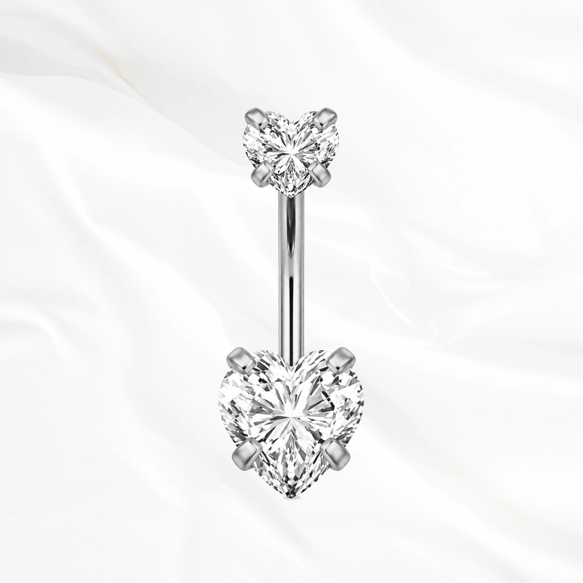 Piercing Le Cœur Chavirant en titane argenté, photo produit