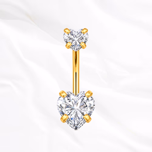 Piercing Le Cœur Chavirant en titane doré, photo produit