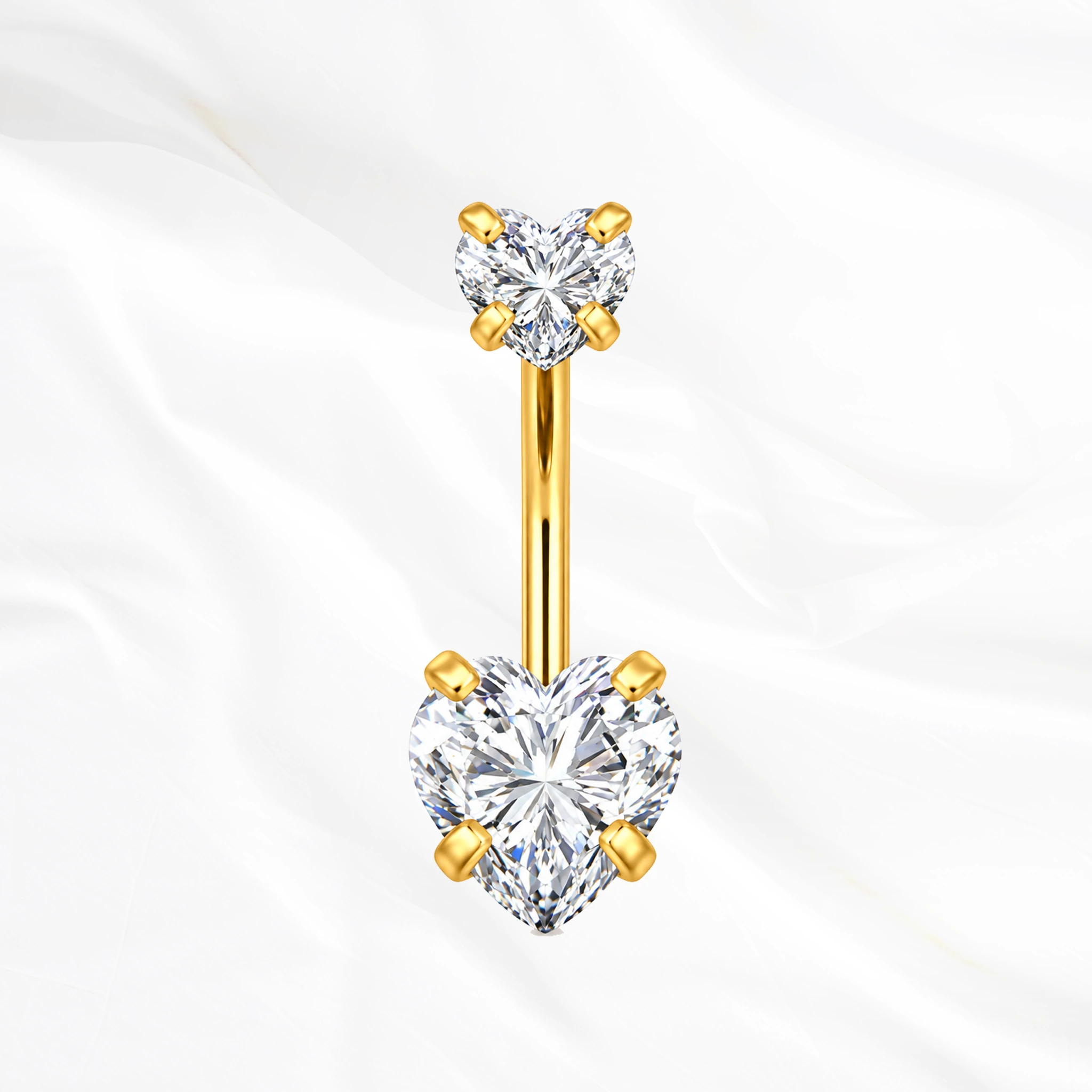 Piercing Le Cœur Chavirant en titane doré, photo produit
