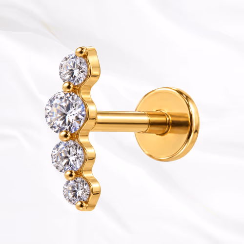 Piercing La Discontinuation en titane doré, photo produit
