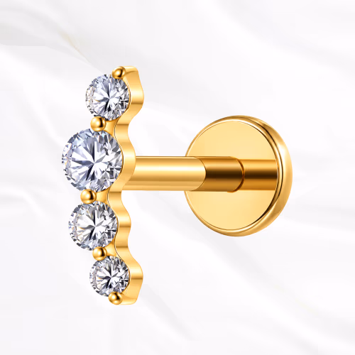 Piercing La Discontinuation en titane doré, photo produit