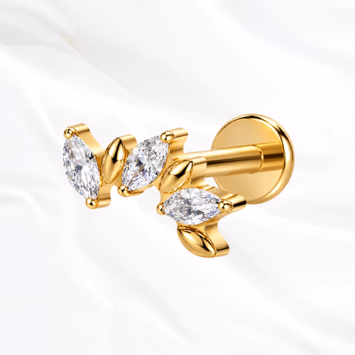 Piercing L'Épineux en titane doré, photo produit
