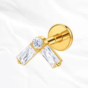 Piercing Les Jumeaux en titane doré, photo produit