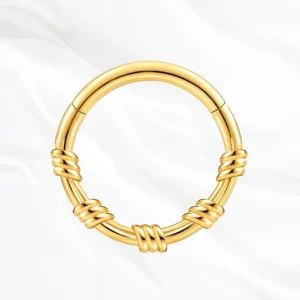 Piercing Le Nœud Marin en titane doré, photo produit