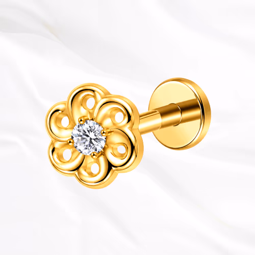 Piercing La Petite Marguerite en titane doré, photo produit